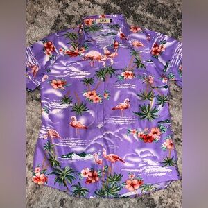 Tropical Flamingo Print Women's Button Down Shirt